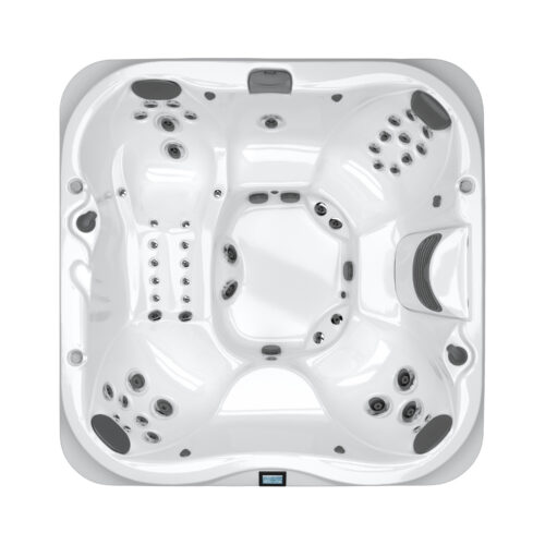 A top view of the spa that is in its box.