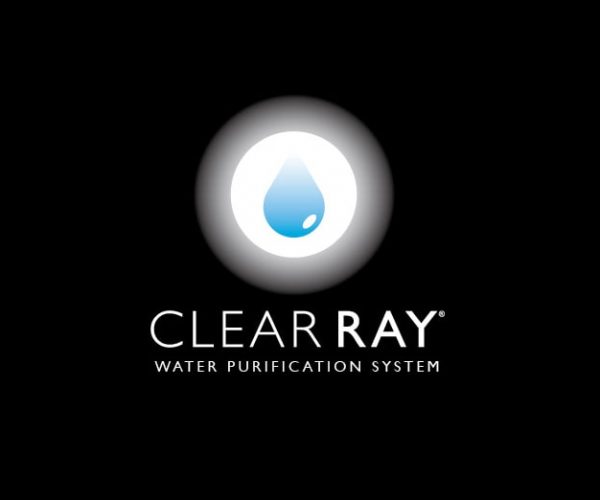 A logo of clear ray water purification system.